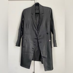 Theory Bristol Lamb Leather Double Breasted Dress Trench Coat Size 6 $1300